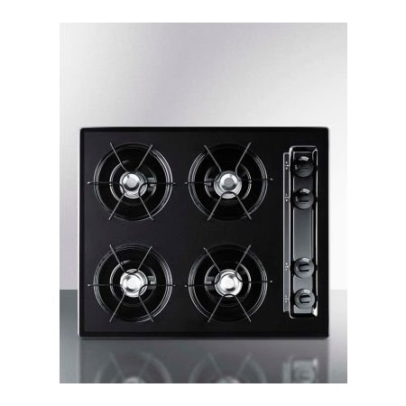 Summit Appliance Div. Summit-Cooktop, Electric, 4 Burners, Battery Start, Black, 20" x 24" x 3-3/4" TNL03P